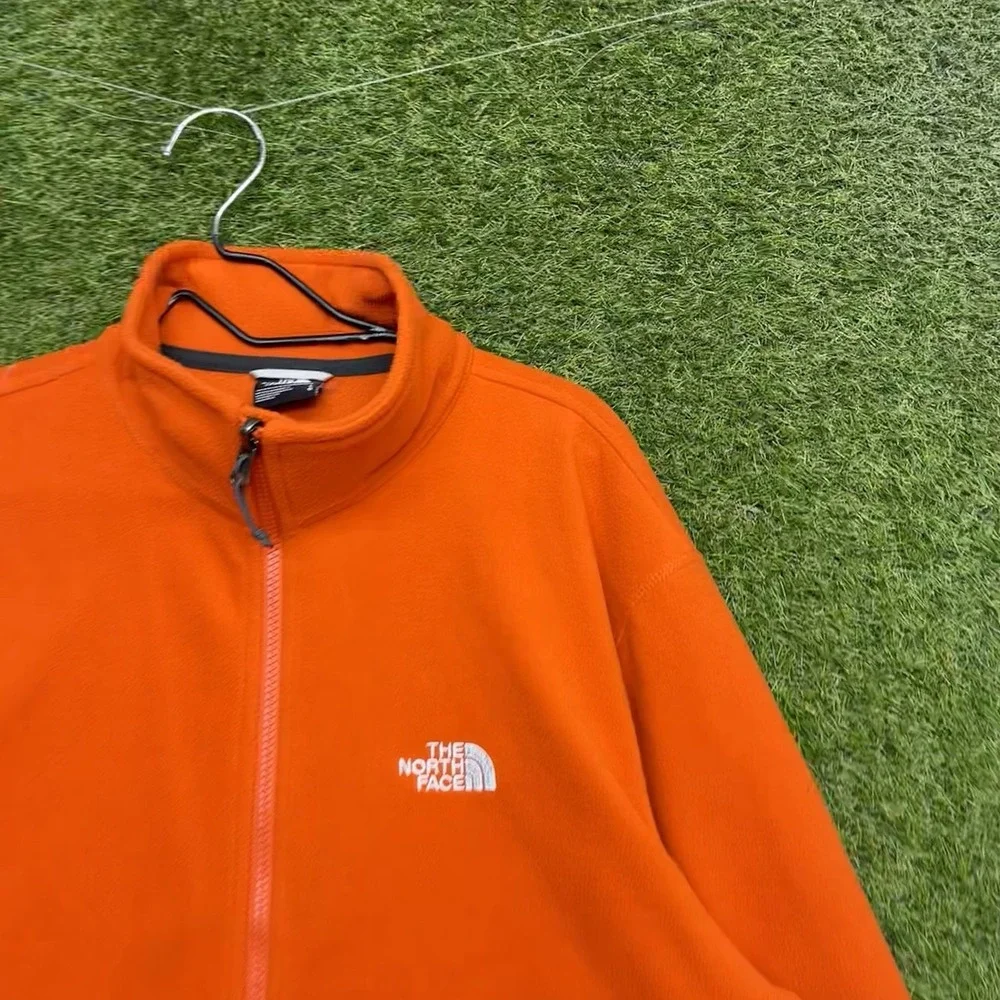 The North Face Glacier Pro Fleece Jacket Mens Large Orange Full Zip Hiking